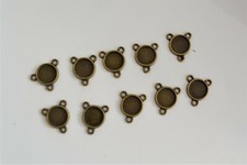 10 connecteurs cabochons rond