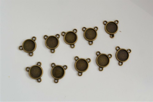 Connecteurs cabochons rond - 10,