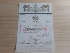 étiquette vin Chateau Mouton Rothschild 1954 specimen wine label Corzou