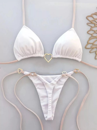 Bikini blanc micro string sexy - micro,