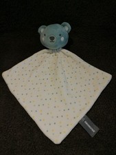 doudou plat ours bleu carré blanc à pois Orchestra Etat neuf