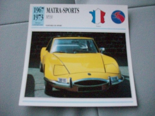 Carte fiche matra - carte, sport