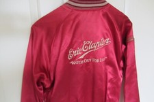 vtg ERIC CLAPTIN Satin L JACKET Watch Out For Lucy Girard & Mandel Beverly Hills