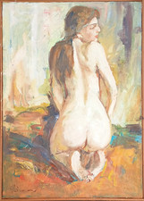 Jeune Femme Nue -huile/ toile