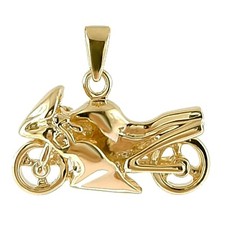 Pendentif Moto Plaqué Or 18 carats - CHAÎNE en OPTION - Homme - Mixte