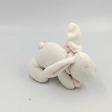 Doudou et compagnie attache tétine lapin blanc rose - 32945