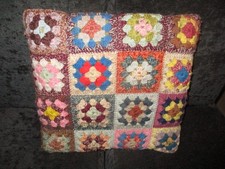 Coussin ancien crochet laine / Vintage