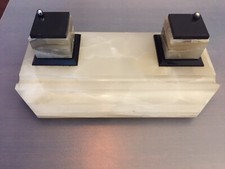 Encrier Art Déco Onyx noir et