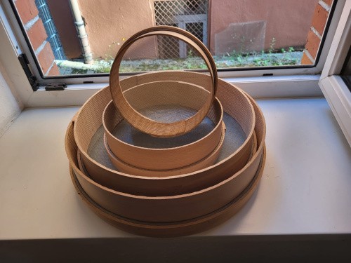 Tamis rond bois avec grille - rond,