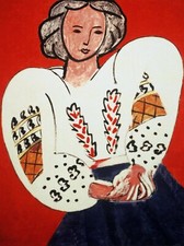 Peinture  /  Reproduction,  "La blouse roumaine",  H. Matisse, 1940  /   15 x 20