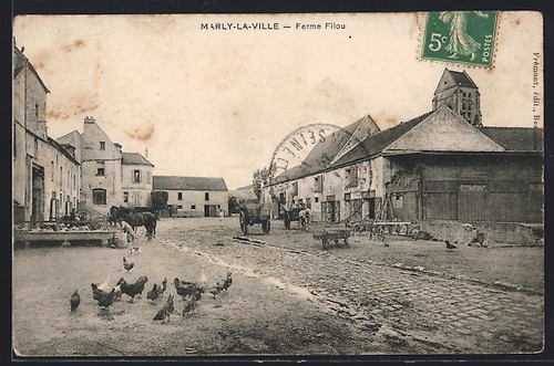Cpa marly ville ferme - marly-la-ville,,