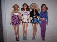 Lot de 4 Barbie + tenues fashion fever