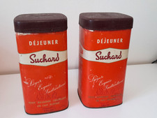 anciennes boite Suchard déjeuner chocolat lot de 2 en carton et tôle
