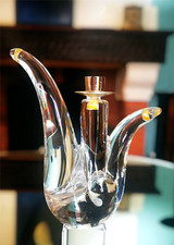 Schneider France. | Chandelier stylisé, ou bougeoir, en cristal clair soufflé.