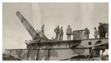 Guerre 1914-18, Obusier sur rails, Tirage vintage, ca.1914 Guerre 1914-18, Obusi