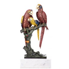 Sculpture perroquets bronze - sculpture,