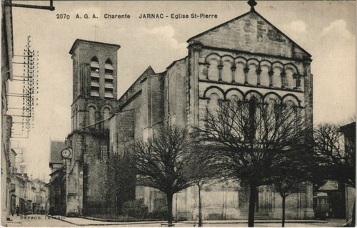 Cpa jarnac eglise pierre - jarnac,