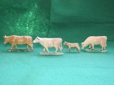 Wendal Jouets 1948 Solide Aluminium Taureau & Veau Avec 2 1940s Quiralu Vaches