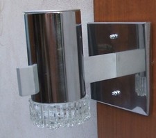 APPLIQUE MURALE - ALU - CHROME - DECO  70' - VINTAGE - ANCIEN