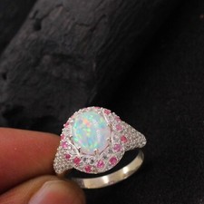 Bague opale bijou en argent