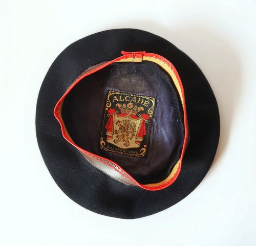Béret vintage laine noire - béret,