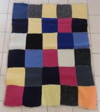 Plaid/Couverture en laine tricoté main