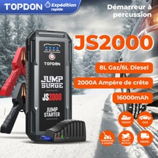 ⚡ TOPDON JS2000 Démarreurs de Voiture Chargeur Booster Powerbank 16000mAh 2000A