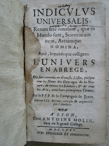 Pomey indiculus universalis - :,