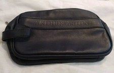 Sacoche Trousse De Toilette ARTHUR & ASTON CUIR NOIR 25x15cm Grande Qualité Neuf
