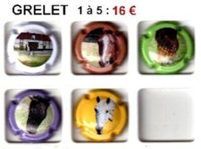 capsules de champagne GRELET  de 1 à 5 (chevaux)
