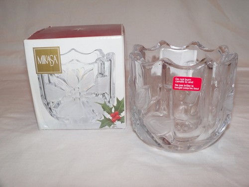 Mikasa glass votive poinsettia - mikasa,