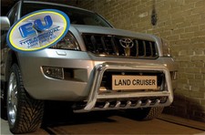 Pare Buffle Pour Toyota Land Cruiser 120 Homologue Inox Ø 70mm Avec Grill