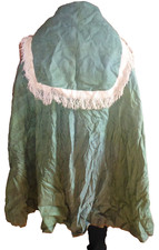 cape ancienne verte soie et