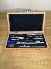 Boîte En Bois  Hêtre De Compas Ancienne Complète