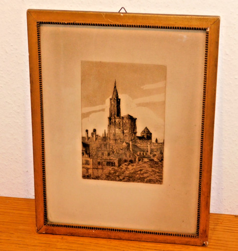 Ancien gravure tableau signé - gravure,