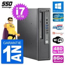 Mini PC HP EliteDesk 800 G1 USDT Intel i7-4770 RAM 8Go SSD 480Go Windows 10 Wifi