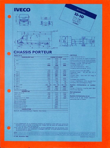 Iveco fiche technique - fiche, /