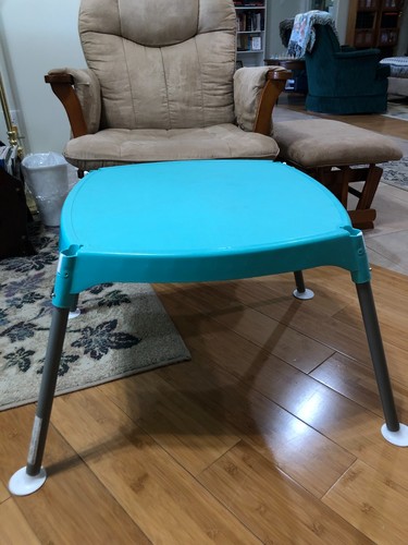 Teal kids table with silver - teal,