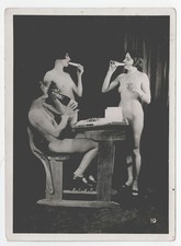 PHOTO DE NU féminin vers 1900 / GF864 2f risque sexy nude