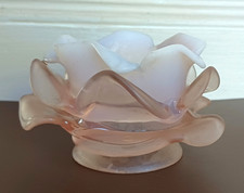 Petite Tulipe ancienne verre forme de rose Applique lustre lampe pâte de verre