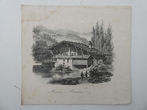 Gravure ancienne maison - ,