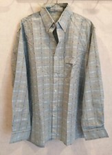 Chemise bleue à carreaux coton polyester classique T38 Barbe Bleue (4404003)