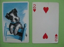 carte à jouer ancienne de collection (USA) : chien