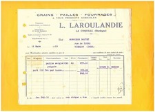 LA COQUILLE (24) PAILLE FOURRAGE GRAIN "L. LAROULANDIE" PRODUITS AGRICOLES 1929