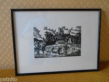 Gravure bois. Xylogravure  "Le