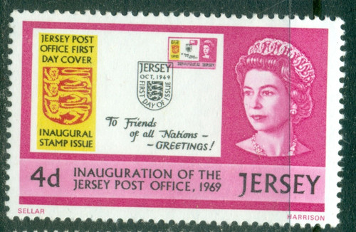 Jersey 1969 inaugural stamp - jersey,