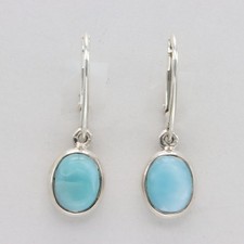 Oval Blue LARIMAR Dangle /