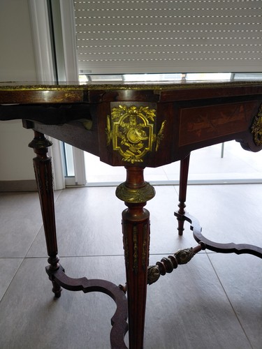 Table marqueterie - table,