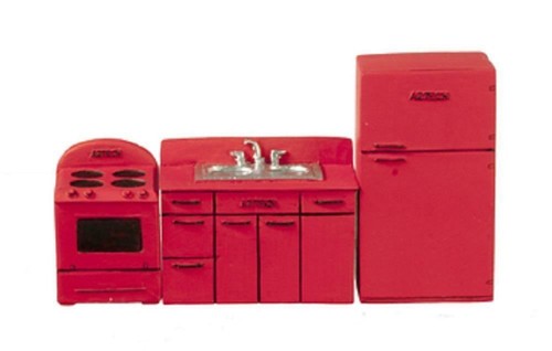Poupées maison rouge 1950 - maison, 1950's