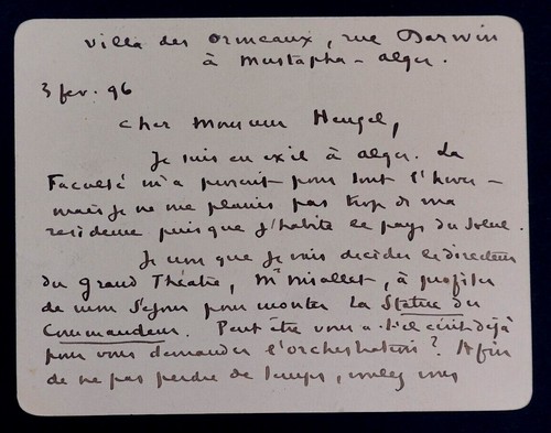 Paul eudel carte - -, carte-lettre
